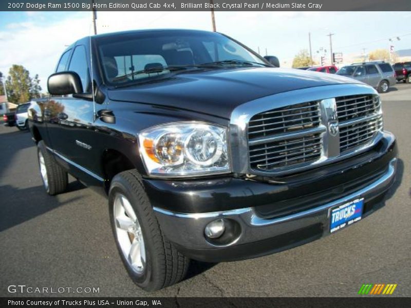 Brilliant Black Crystal Pearl / Medium Slate Gray 2007 Dodge Ram 1500 Big Horn Edition Quad Cab 4x4