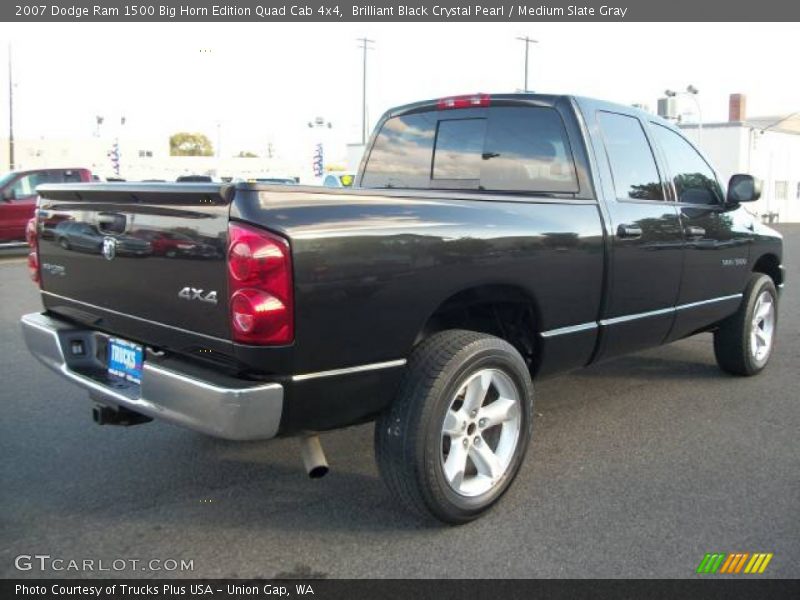 Brilliant Black Crystal Pearl / Medium Slate Gray 2007 Dodge Ram 1500 Big Horn Edition Quad Cab 4x4