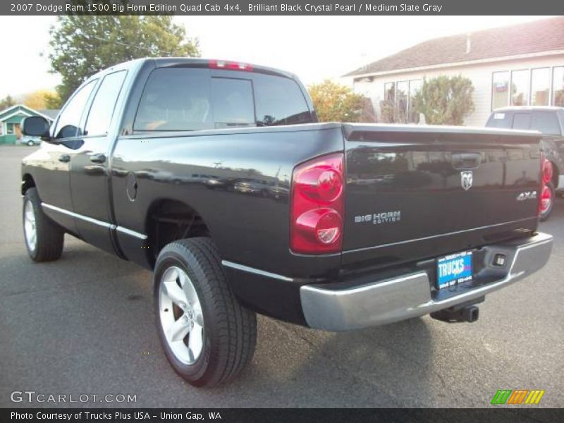 Brilliant Black Crystal Pearl / Medium Slate Gray 2007 Dodge Ram 1500 Big Horn Edition Quad Cab 4x4
