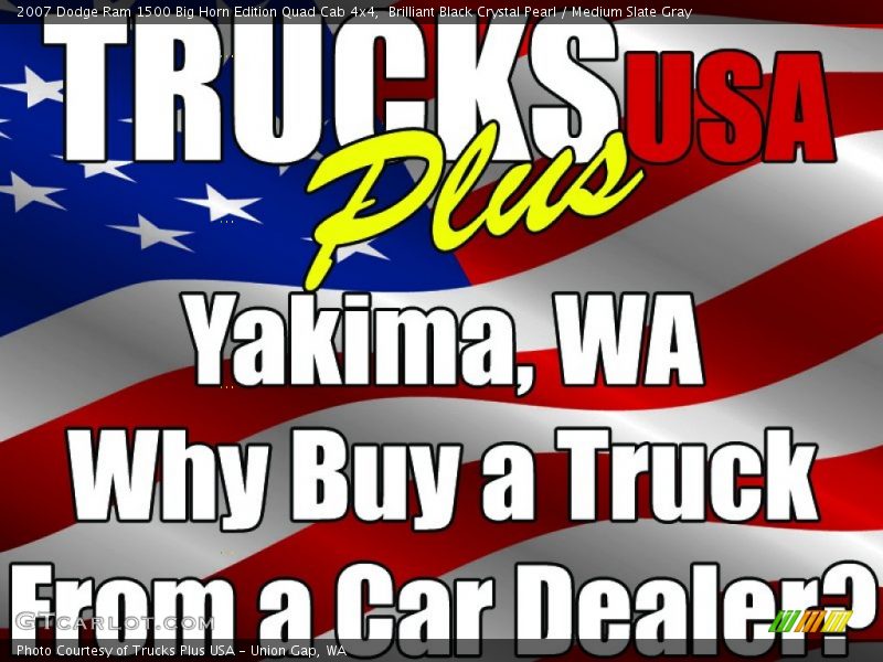 Brilliant Black Crystal Pearl / Medium Slate Gray 2007 Dodge Ram 1500 Big Horn Edition Quad Cab 4x4