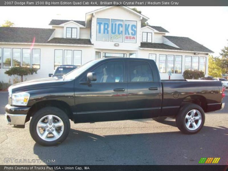 Brilliant Black Crystal Pearl / Medium Slate Gray 2007 Dodge Ram 1500 Big Horn Edition Quad Cab 4x4