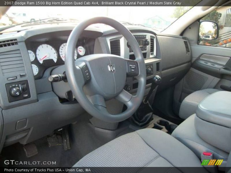 Brilliant Black Crystal Pearl / Medium Slate Gray 2007 Dodge Ram 1500 Big Horn Edition Quad Cab 4x4