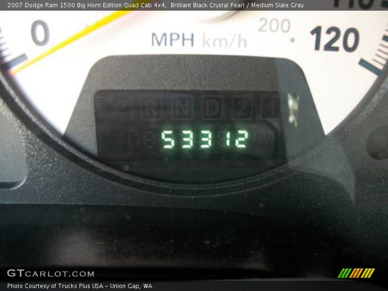 Brilliant Black Crystal Pearl / Medium Slate Gray 2007 Dodge Ram 1500 Big Horn Edition Quad Cab 4x4