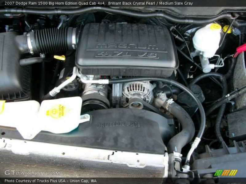 Brilliant Black Crystal Pearl / Medium Slate Gray 2007 Dodge Ram 1500 Big Horn Edition Quad Cab 4x4