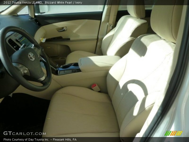 Blizzard White Pearl / Ivory 2012 Toyota Venza LE AWD