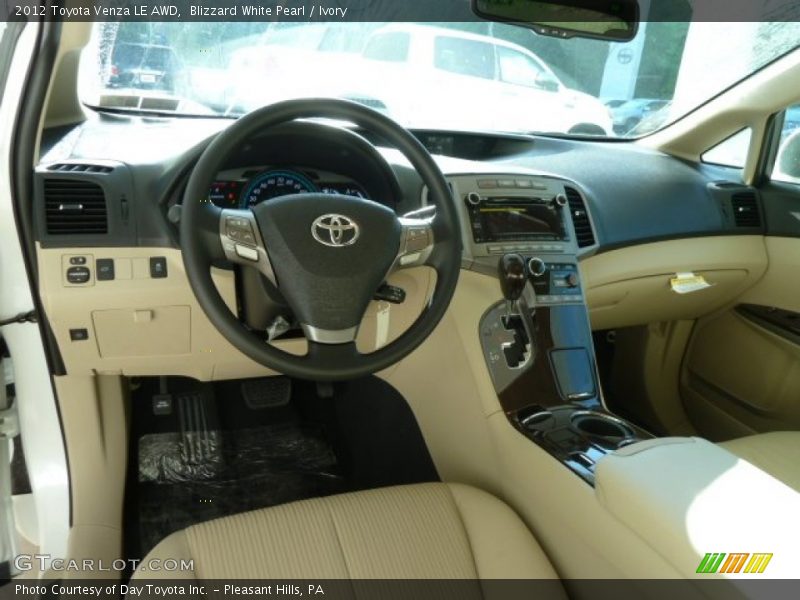 Blizzard White Pearl / Ivory 2012 Toyota Venza LE AWD