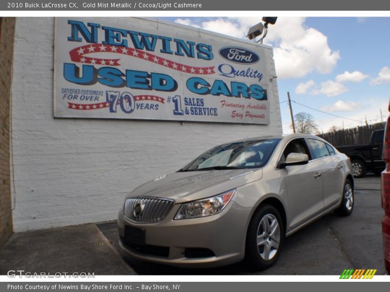 Gold Mist Metallic / Cocoa/Light Cashmere 2010 Buick LaCrosse CX