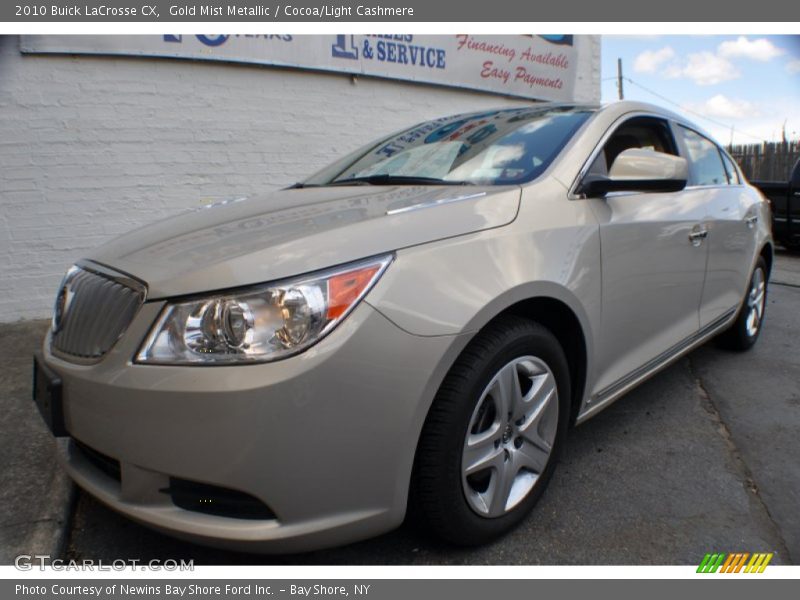 Gold Mist Metallic / Cocoa/Light Cashmere 2010 Buick LaCrosse CX
