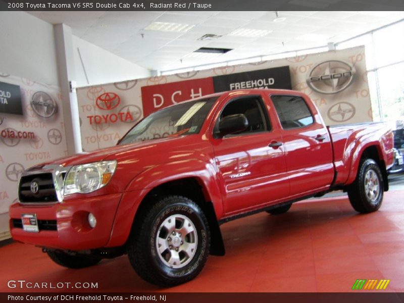 Radiant Red / Taupe 2008 Toyota Tacoma V6 SR5 Double Cab 4x4