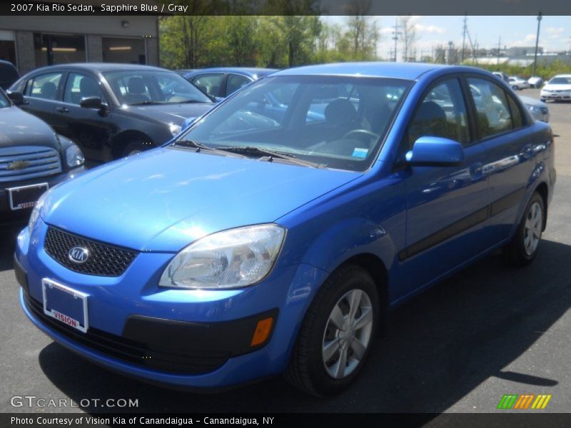 Sapphire Blue / Gray 2007 Kia Rio Sedan