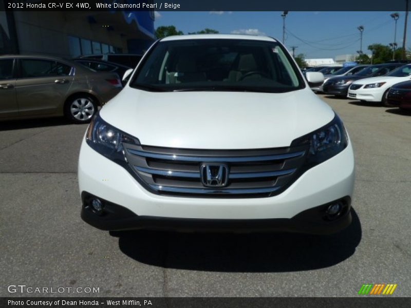 White Diamond Pearl / Beige 2012 Honda CR-V EX 4WD