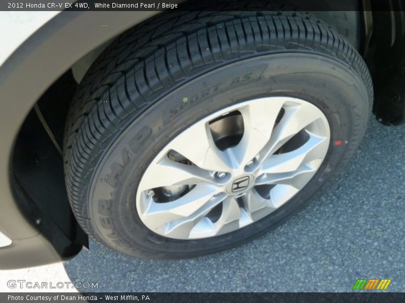White Diamond Pearl / Beige 2012 Honda CR-V EX 4WD