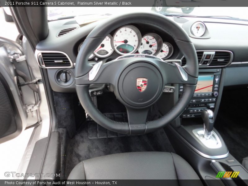 Platinum Silver Metallic / Black 2011 Porsche 911 Carrera S Cabriolet