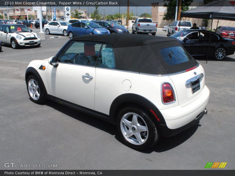 Pepper White / Grey/Carbon Black 2010 Mini Cooper Convertible