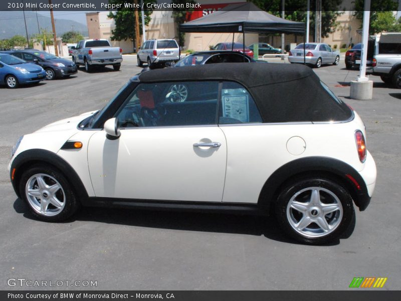Pepper White / Grey/Carbon Black 2010 Mini Cooper Convertible