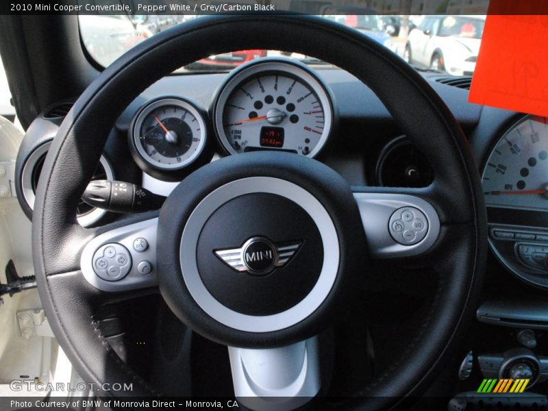 Pepper White / Grey/Carbon Black 2010 Mini Cooper Convertible