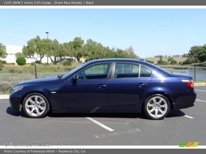 Orient Blue Metallic / Black 2005 BMW 5 Series 545i Sedan