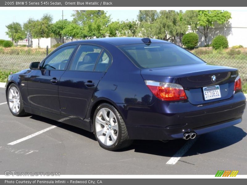 Orient Blue Metallic / Black 2005 BMW 5 Series 545i Sedan