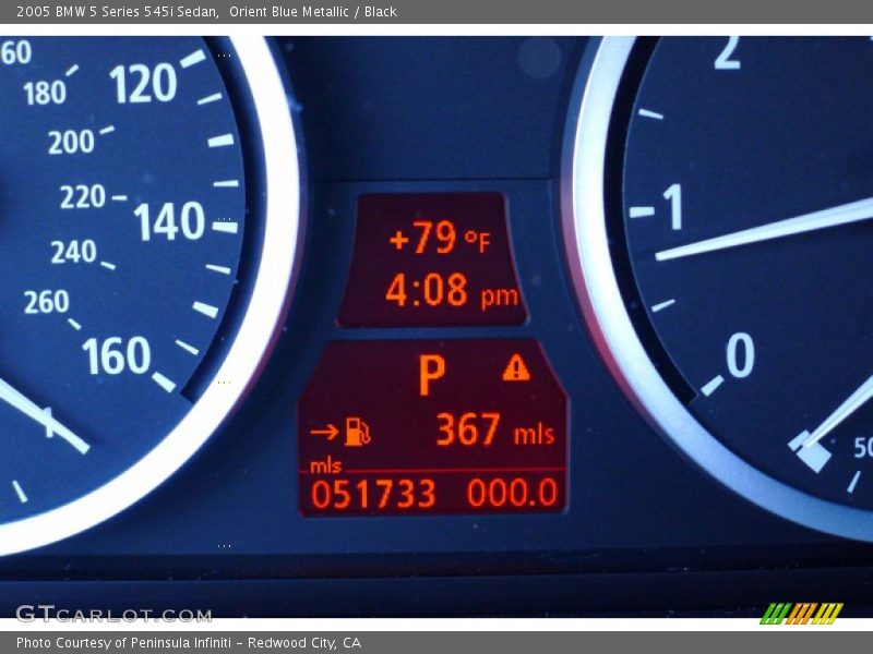 Orient Blue Metallic / Black 2005 BMW 5 Series 545i Sedan