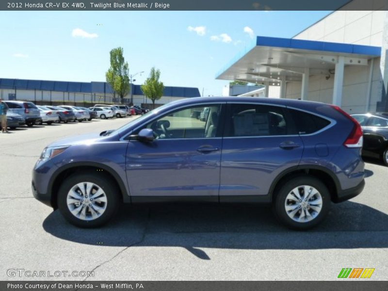 Twilight Blue Metallic / Beige 2012 Honda CR-V EX 4WD