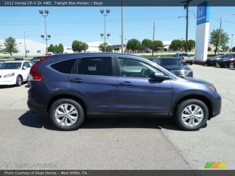 Twilight Blue Metallic / Beige 2012 Honda CR-V EX 4WD