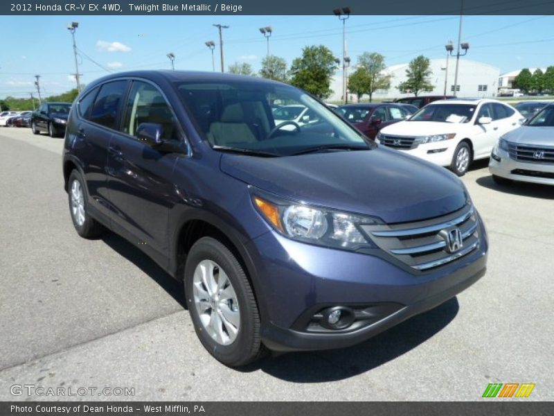 Twilight Blue Metallic / Beige 2012 Honda CR-V EX 4WD