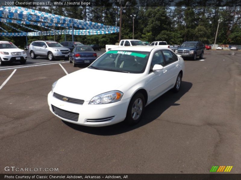 White / Neutral Beige 2008 Chevrolet Impala LT