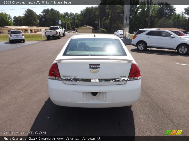 White / Neutral Beige 2008 Chevrolet Impala LT