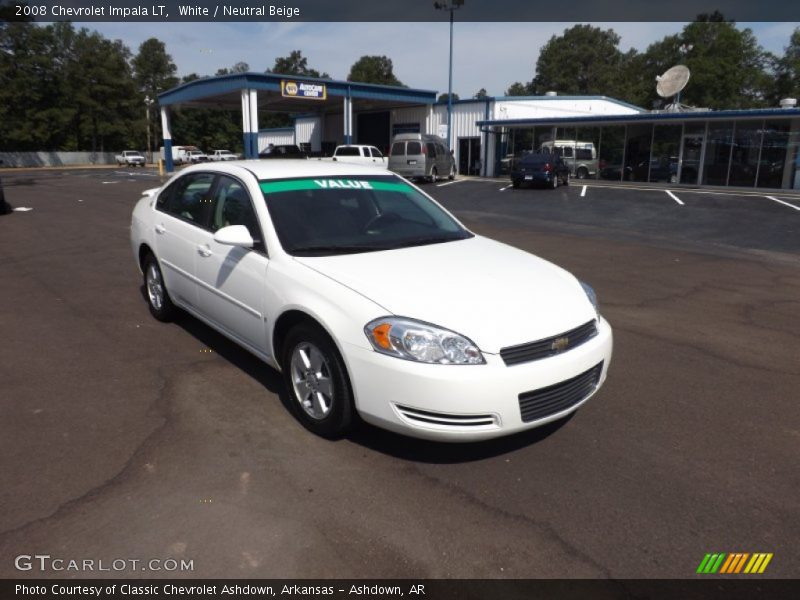 White / Neutral Beige 2008 Chevrolet Impala LT
