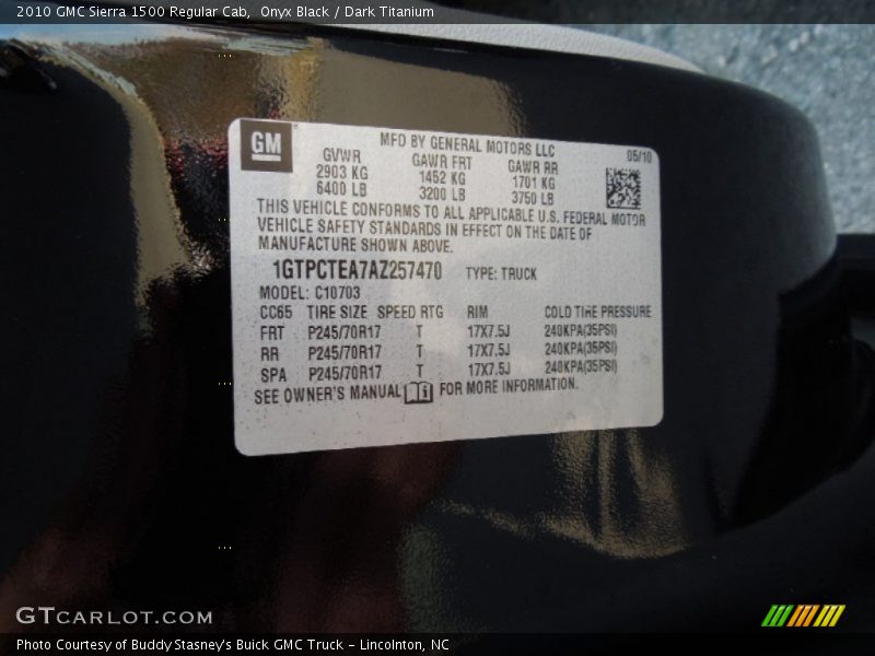 Onyx Black / Dark Titanium 2010 GMC Sierra 1500 Regular Cab