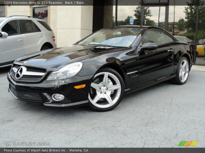 Black / Black 2009 Mercedes-Benz SL 550 Roadster