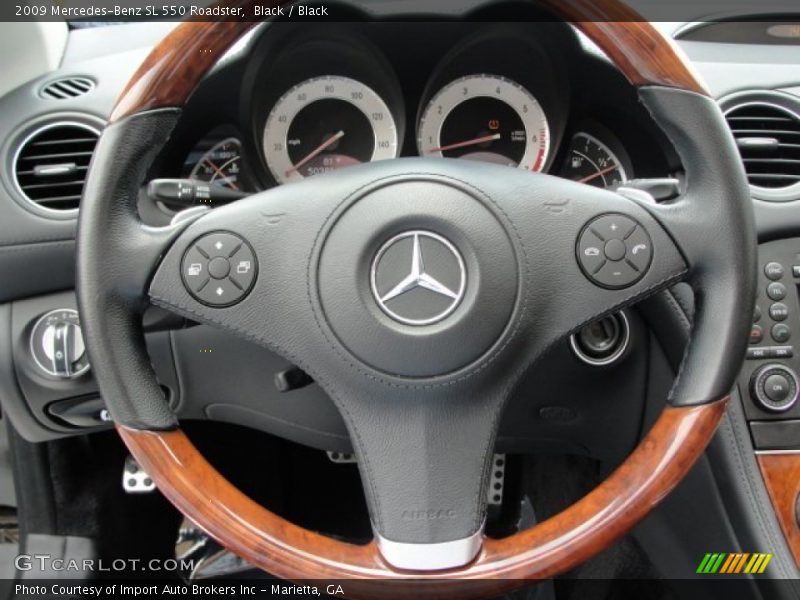 Black / Black 2009 Mercedes-Benz SL 550 Roadster