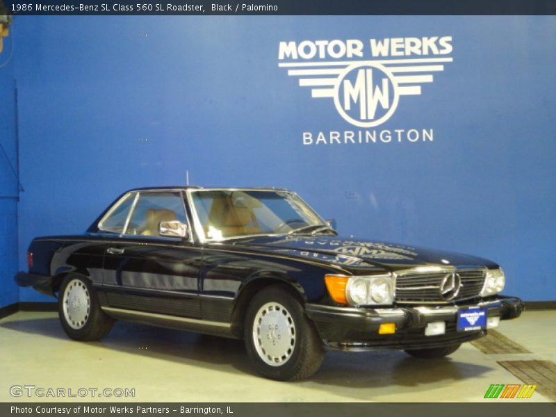 Black / Palomino 1986 Mercedes-Benz SL Class 560 SL Roadster