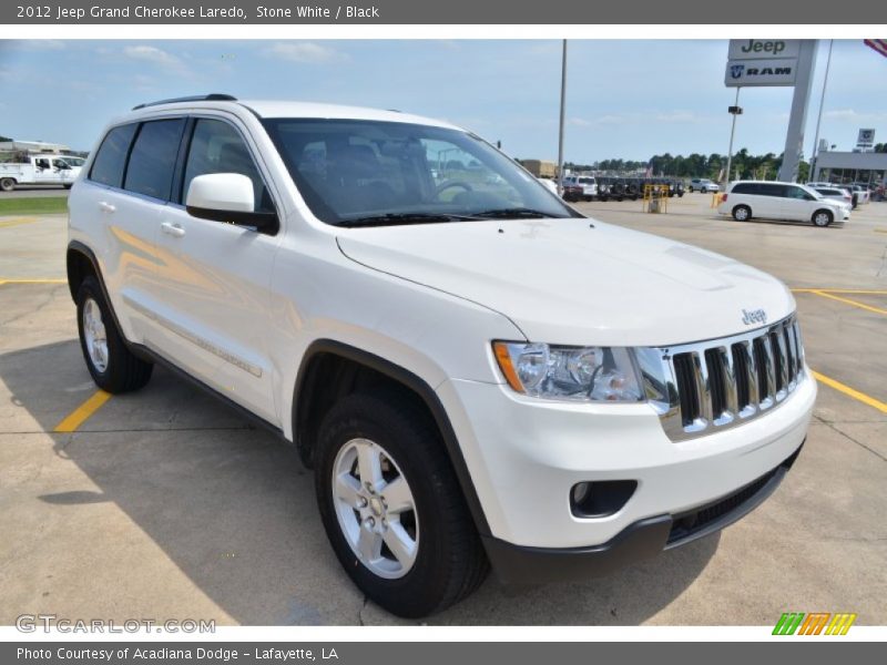 Stone White / Black 2012 Jeep Grand Cherokee Laredo