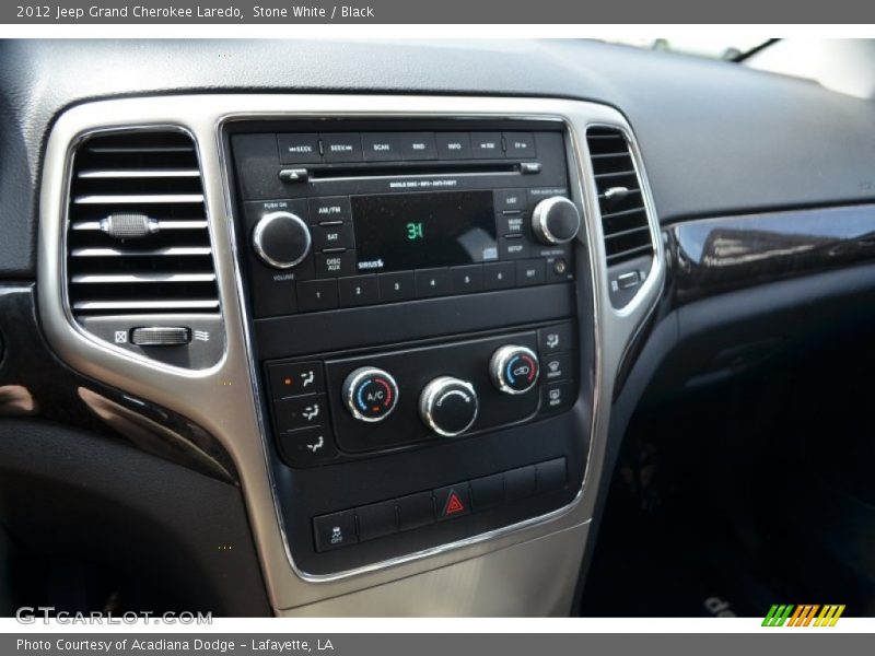 Stone White / Black 2012 Jeep Grand Cherokee Laredo
