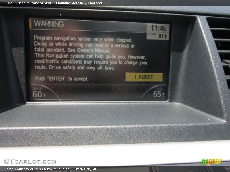 Platinum Metallic / Charcoal 2005 Nissan Murano SL AWD