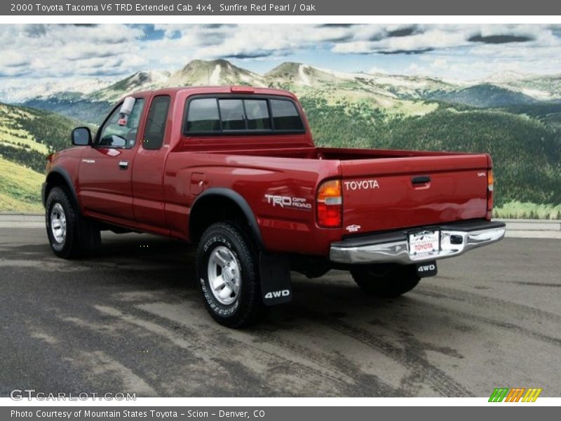Sunfire Red Pearl / Oak 2000 Toyota Tacoma V6 TRD Extended Cab 4x4
