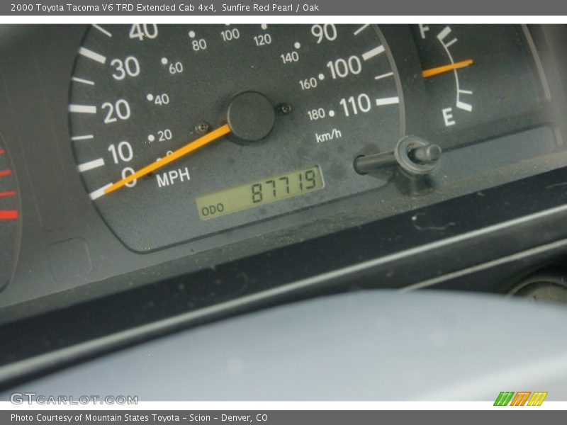 Sunfire Red Pearl / Oak 2000 Toyota Tacoma V6 TRD Extended Cab 4x4