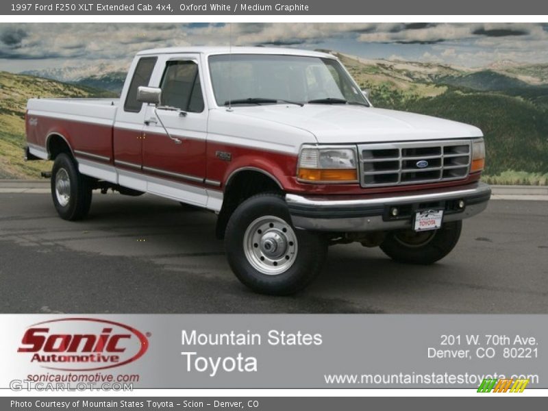 Oxford White / Medium Graphite 1997 Ford F250 XLT Extended Cab 4x4