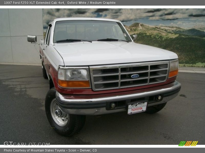 Oxford White / Medium Graphite 1997 Ford F250 XLT Extended Cab 4x4