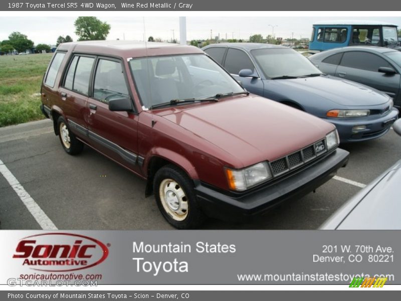 Wine Red Metallic / Gray 1987 Toyota Tercel SR5 4WD Wagon