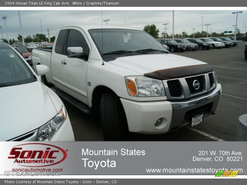 White / Graphite/Titanium 2004 Nissan Titan LE King Cab 4x4