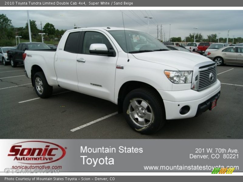 Super White / Sand Beige 2010 Toyota Tundra Limited Double Cab 4x4