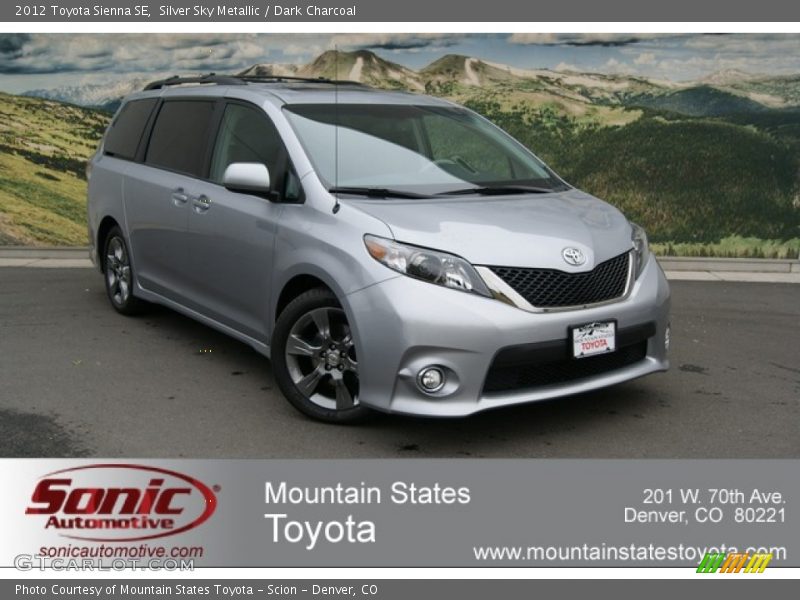 Silver Sky Metallic / Dark Charcoal 2012 Toyota Sienna SE