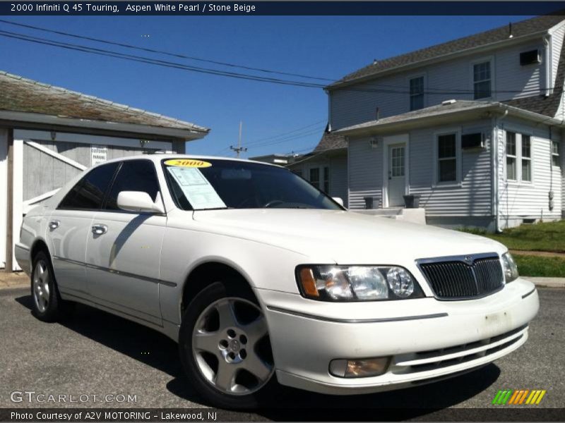Aspen White Pearl / Stone Beige 2000 Infiniti Q 45 Touring