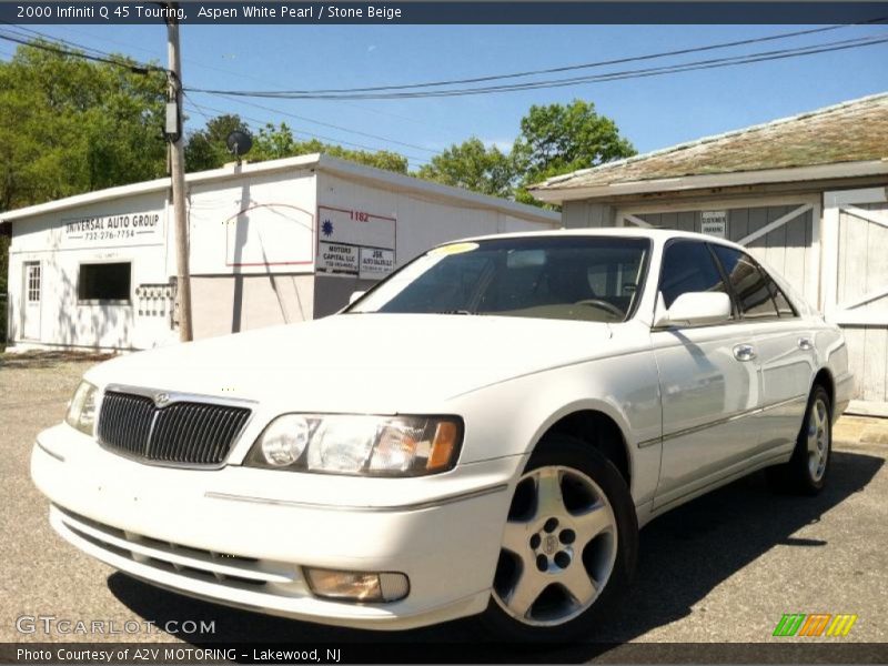 Aspen White Pearl / Stone Beige 2000 Infiniti Q 45 Touring