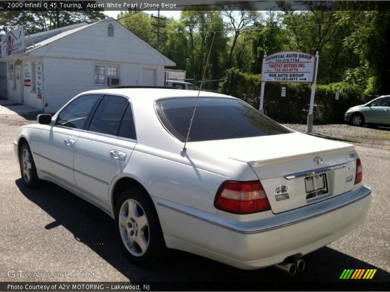 Aspen White Pearl / Stone Beige 2000 Infiniti Q 45 Touring