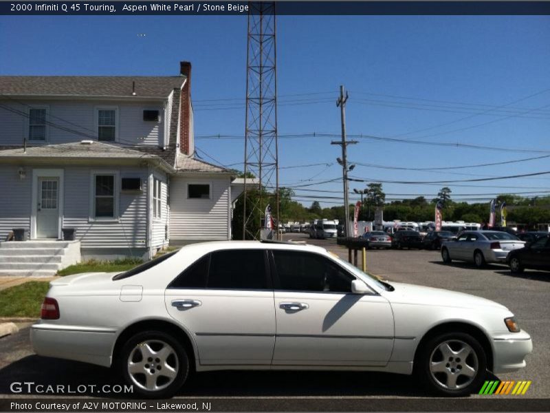Aspen White Pearl / Stone Beige 2000 Infiniti Q 45 Touring