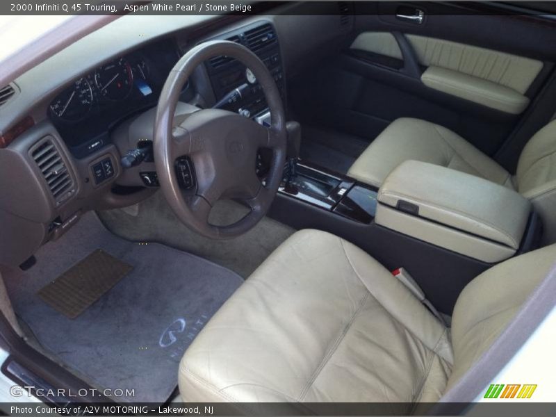 Aspen White Pearl / Stone Beige 2000 Infiniti Q 45 Touring