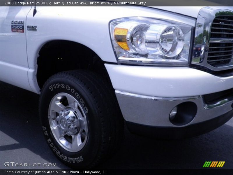 Bright White / Medium Slate Gray 2008 Dodge Ram 2500 Big Horn Quad Cab 4x4